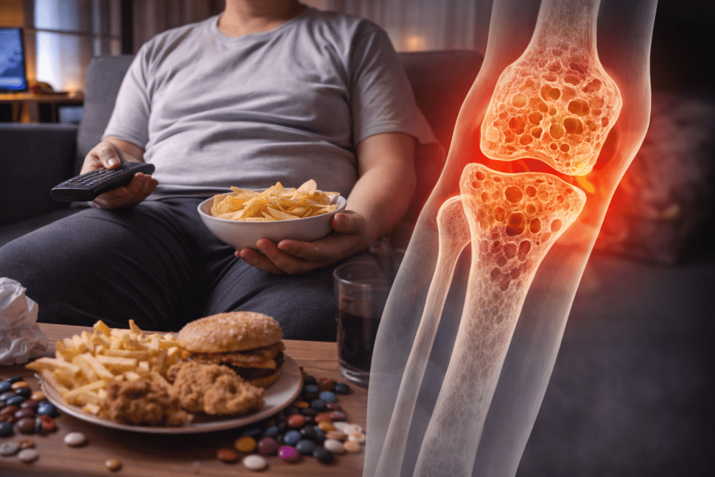 Sedentary indoor lifestyle and poor diet affecting bone health, featured by Dr. Susan Cucchiara, holistic doctor in NYC focused on naturopathic medicine, health, and wellness