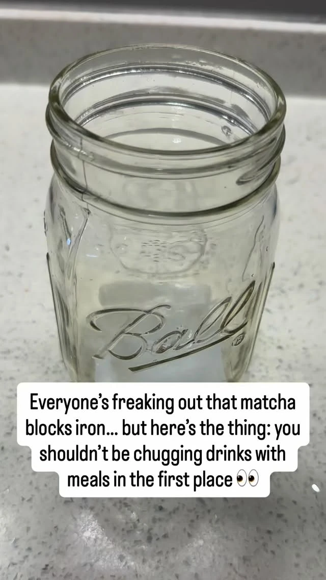 Here’s the deal: 🍵 

First off… 

Matcha (and green tea in general) contains polyphenols (like catechins and tannins) that can bind to non-heme iron (plant-based iron) and reduce absorption. 

BUT… 

👉 You actually shouldn’t be drinking large amounts of liquid with your meals in the first place. Too much liquid dilutes stomach acid (HCL) and weakens digestion — something Ayurveda has taught for centuries when it warns against “dimming your digestive fire.” 🔥

✨ The simple solution?

Enjoy your matcha between meals, not alongside iron-rich foods or supplements. That way, you still get all the benefits without worrying so much about iron absorption.

🌱 Matcha perks include:

❗️Rich in antioxidants (EGCG = cellular defense powerhouse)
❗️Gentle liver support
❗️Calms the mind + nourishes the gut
❗️Glowing skin support from inside out

So no, you don’t have to “cancel” your matcha latte. Just time it right and sip smarter 💚

I love using @piquelife matcha because they test for heavy metals + are truly high quality. Use my code NATURALLYSUE for a discount! ✨

XO,
Dr. Susan
www.naturallysue.com